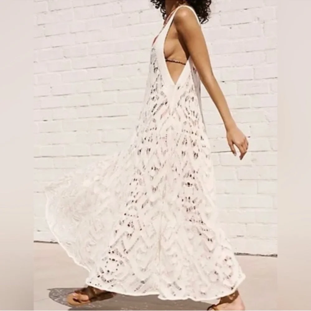 Free People Bianca Fauxchet Midi Beach Dress Coverup - Picture 3 of 15